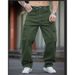 Men's Washed Green Cargo Jeans – Relaxed Fit, Multi-Pocket Utility Design, All-Season Comfort_mkmklike.com