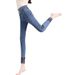2024 Fall/Winter New Women's Fleece-Lined High-Waisted Jeans, Stretch Slim-Fit Pencil Pants, Slimming Cropped Jeans_mkmklike.com