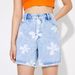 Women's Clothing Loose Slim Printed Jeans Shorts_mkmklike.com