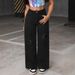 Women's High-Waisted Straight-Leg Jeans – Distressed Washed Denim With Relaxed Fit (Black)_mkmklike.com