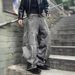 American Explosive Retro Washed Distressed Jeans Gothic Raw Edge Stitching Loose Street Straight Trousers_mkmklike.com