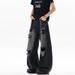 Spring/Summer New Retro Ripped Jeans Loose Fit Distressed Washed Wide Leg Pants Street Style For Men And Women_mkmklike.com