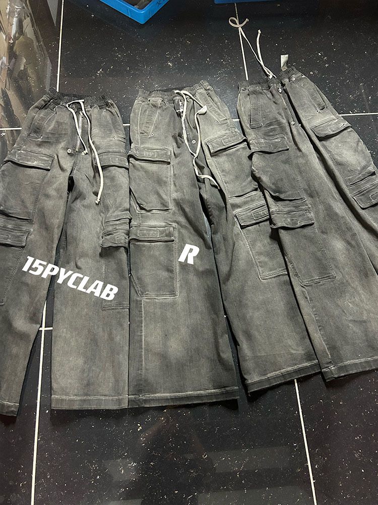 Men's Clothing Original Version RO Main Line 23SS Bela Cargo Heavy Dirty Wash Smoky Gray Mopping Work Jeans_mkmklike.com