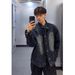 American Washed Stand-up Collar Denim Jacket Men's Autumn High Street Ruffian Handsome Old Jacket Trendy Brand Loose Casual Top_mkmklike.com