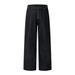 Button Front Straight-Leg Jeans Men's High Street Vibe Trend Solid Color Basic Wide-Leg Casual Pants_mkmklike.com