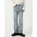 Men's Clothing Four Seasons New Arrivals Trendy Personality Straight Tube Micro Flare Solid Color Jeans For Men_mkmklike.com