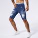 Men's Clothing Summer Denim Shorts Thin Elastic Loose Straight Hole All Match Ins Shorts Mid Length Pants_mkmklike.com