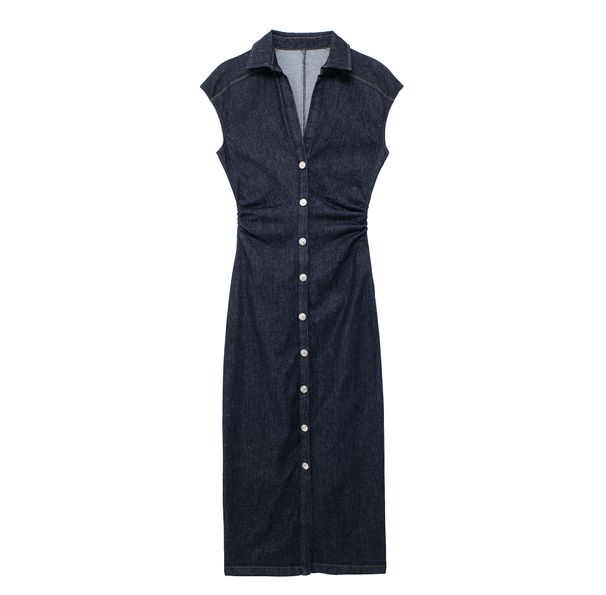 Women's Clothing Midi Slim Shirt Dress_mkmklike.com