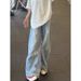 "Men's Distressed Blade-Cut Jeans – Relaxed Straight-Leg Wide Trousers (Summer Lightweight, Urban Streetwear, Stretch Comfort)"_mkmklike.com