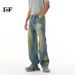 EF JEANS | 2025 Spring New American Street Dyeing And Aging Gradual Change Straight Loose Jeans Tide_mkmklike.com