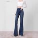 ELLE 2025 Winter High Waist Fleece Lined Flared Jeans For Women Thickened Warm Stretch Slim Fit Slimming Extended_mkmklike.com