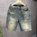 American Retro Denim Shorts Men's Trendy Brand Ruffian Handsome Five-point Pants 2025 Summer New Men's Loose Straight Pants_mkmklike.com