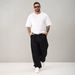 Plus Size Men's Stretchy Loose Straight Leg Jeans Style Long Pants_mkmklike.com