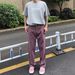 Vintage Washed Purple Denim Jeans For Men - Relaxed Fit Straight Leg Casual Work Pants With Retro Style_mkmklike.com