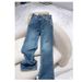 Women's Clothing High Waist Wide Leg Narrow Version Retro Straight Loose Floor Length Jeans For Women Summer_mkmklike.com