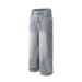 Retro Baggy Men's Jeans With Rhinestone Details, Oversized Loose Fit Denim Pants For Streetwear & Hip-Hop Style, Comfortable Cotton Blend Trousers_mkmklike.com