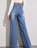 Women's Clothing Cat Whisker Monkey Loose High Waist Wide Leg Jeans For Women_mkmklike.com