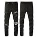 Men's Clothing Slim Fit Ripped Patch Men's Diamond Jeans Men's High Street Slim Trendy Brand Men's Pants 8538_mkmklike.com