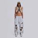 Women's Trendy Casual Wide Leg Pants Ripped Details Street Style Hip Hop Design Loose Sweatpants_mkmklike.com