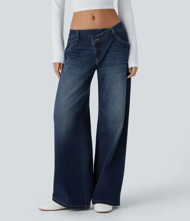 Women's High Waist Straight Leg Jeans - Classic Denim Pants For Casual & Streetwear (Multiple Colors & Sizes)_mkmklike.com