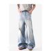 Men's Clothing Retro Washed Glacier Blue Jeans Cleanfit Casual Loose Straight Stacked Trousers_mkmklike.com