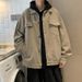 Vintage Turn-Down Collar Jacket For Men, Spring And Autumn, Japanese Style, Solid Color, Hip-Hop, Loose Casual, Ins_mkmklike.com