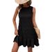 Women's Clothing sleeveless vest dress new back tie ruffle dress_mkmklike.com