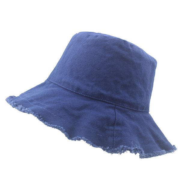 Hot Sale New Custom Tassel Washed Denim Bucket Hats Women Cotton Plain Wide Brim Foldable Fisherman's Hat Outdoor Beach Panama_mkmklike.com