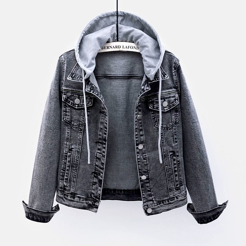 Women's Clothing Women's Slimming Denim Jacket Korean Fashion Autumn Season Versatile Short And Long Sleeve Trendy Top_mkmklike.com