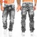 Cross Border Supply European And American New Fashion Jeans Casual Open Line Trousers Straight Men's Trousers Hip Hop Denim_mkmklike.com