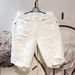 Men's White Ripped Jeans Loose Fit Straight Leg Casual Summer Style mid Length Trendy Five Point Pants_mkmklike.com