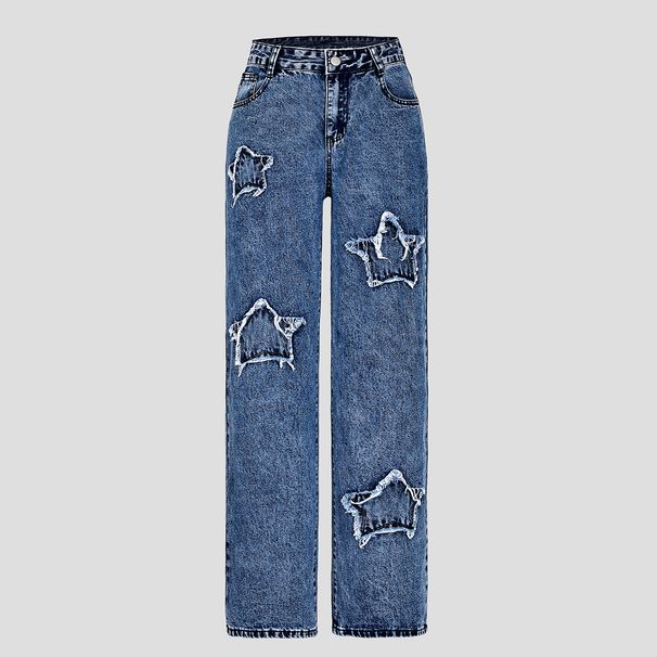 Women's Loose Fit High Waist Jeans – 90% Cotton Wide-Leg Denim Pants (Vintage Washed, Streetwear Style, Comfortable & Breathable, Unisex Appeal)_mkmklike.com