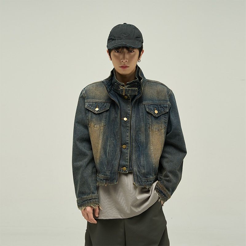 Loom 2025 Spring Autumn Style Design Niche Motorcycle Denim Trendy Brand European And American Street Jacket Couple Versatile_mkmklike.com