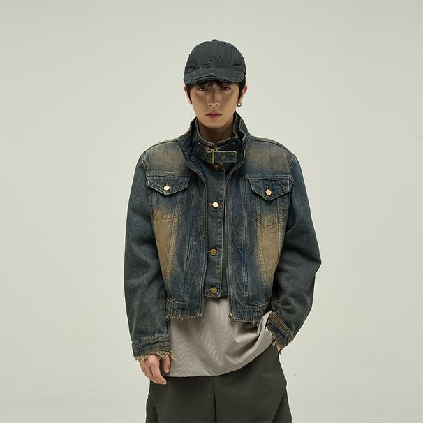 Loom 2025 Spring Autumn Style Design Niche Motorcycle Denim Trendy Brand European And American Street Jacket Couple Versatile_mkmklike.com