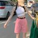 Fashionable Denim Shorts Women, Summer New Korean Style High-waisted Wide-leg Shorts, Slimming And Unique Straight-leg_mkmklike.com