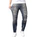 Cross-Border High-End Foreign Trade Jeans Blue Gradient Frayed Stretch Slim Fit Straight-Leg Washed Casual Men's Long_mkmklike.com