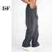 EF JEANS | 2023 New Product, Korean Version Straight Tube American Trend Ripped Denim Trousers, Men's And Women's Same Black_mkmklike.com