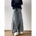 Men’s Deconstructed Patchwork Jeans – Frayed Hem, Tassel Details, Slightly Flared Wide Leg & Floor-Length Fit_mkmklike.com
