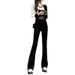 Fleece-Lined Jeans For Women, Flared Micro-Horse Hoof Pants, Autumn And Winter 2024 New High-Waisted Stretchy Wide-Leg_mkmklike.com