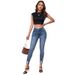 Mid-Rise Ripped Stretch Denim Pants - Slim Fit Skinny Jeans With Washed Effect For Women (XS-XXL In Classic Blue)_mkmklike.com