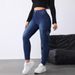 K Women's Flip Up Workwear Elastic Tight Jeans Slim Fit Casual Version Women's Jeans_mkmklike.com