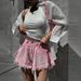 Women's Clothing Hot Girl Pink Denim Shorts High Waist Wide Leg All Match A Line Hot Pants_mkmklike.com