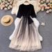 Women's Clothing new mesh dress female design sense splicing slim waist medium length first love fairy dress_mkmklike.com