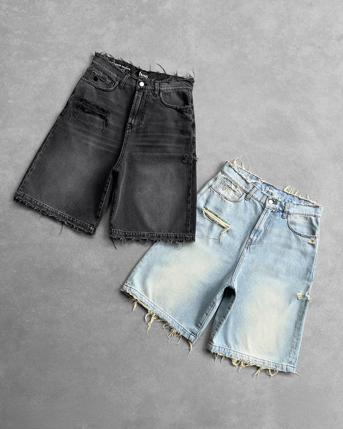 Unisex Washed Distressed Ripped Jeans European American Style Casual Wide Leg Pants Street Fashion_mkmklike.com