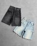 Unisex Washed Distressed Ripped Jeans European American Style Casual Wide Leg Pants Street Fashion_mkmklike.com