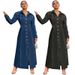 K Europe And America Fashion New Women's Button-down Long-sleeved Long Coat Dress_mkmklike.com