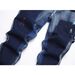 New Style Foreign Trade Punk Blue Multi-Pocket Patchwork Loose Non-Stretch Straight Micro Flare Men's Jeans Trendy 3666_mkmklike.com
