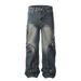 Men's Clothing Niche Fashion Brand Patchwork Denim Overalls For Men Design Personalized Metal Buckle Decorative Straps Loose Straight Trousers_mkmklike.com