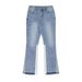 Women's Clothing Vintage Washed Flare Jeans For Women, Distressed Patchwork Denim Pants With 70s Retro Style (S-XL, Blue/Black)_mkmklike.com