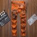 Men's Clothing Printed Slim Fit Straight Leg Jeans With Chinese Style Pattern, Casual Men's Denim Trousers_mkmklike.com